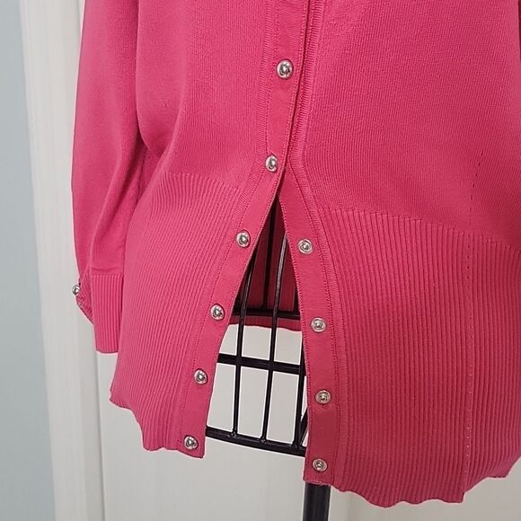 WHITE HOUSE/BLACK MARKET Pink Scoop Neck Fitted Sweater Size Small - Picture 3 of 7